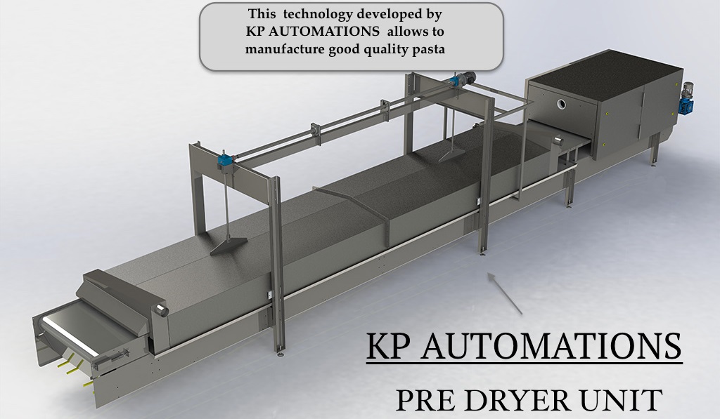 Pasta dryers and pre-dryers for dried pasta